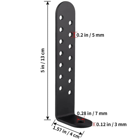 4 Pack 5 Inch Hurricane Condenser Brackets With Screws Heavy Duty Universal Tie Down Kit L Shape HVAC Black Bracket Dimensions