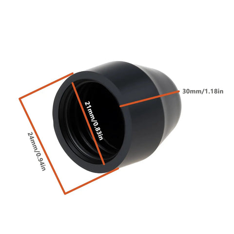 4Pcs Dope E Bike Wheel Nut Caps 21mm Inner Diameter Compatible With 21mm Wheel Nuts On Hub Motors Durable Protective Covers, black rubber