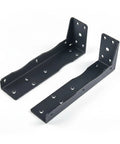 Hidden Mount Floating Shelf Bracket For Living Room And Office, Invisible Steel Hardware in matte black shown at an angle.