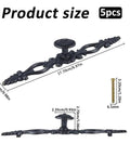 Diagram of Five Piece Vintage Black Drawer Pulls Set With 0 98 Inch Center To Center Zinc Alloy Cabinet Knobs dimensions