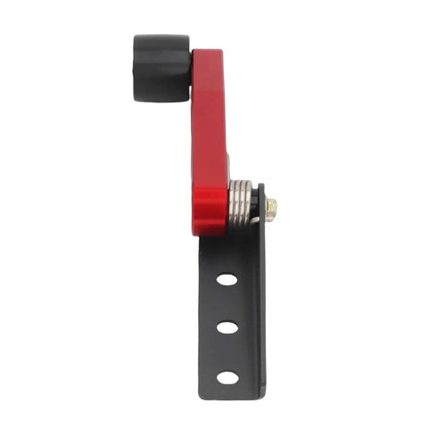 Badass Aluminum Alloy Motorcycle Belt Tensioner Roller Pulley Assembly Kit In Red With Dual Bearing Smooth Ride Upgrade Direct Fit Replacement For F3 RT Models Years 2014 To 2024 Guarantees Tight Tension And Rock Solid Performance On Your Bike, red aluminum side view