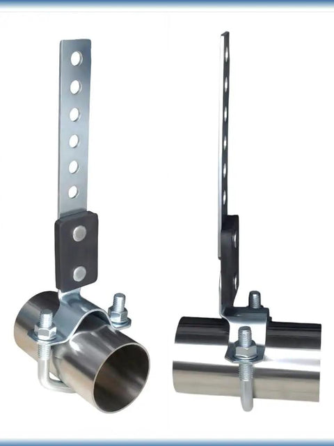 Beefy Heavy Duty Universal Exhaust Hanger Kit With Heat Resistant Reinforced Rubber Pads For 1 To 2.36 Inch Pipes, side view.