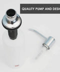 Built In Kitchen Soap Dispenser For Sink In Stainless Steel With Brushed Nickel Finish, Durable Pump