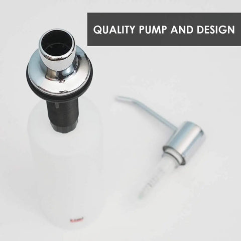 Built In Kitchen Soap Dispenser For Sink In Stainless Steel With Brushed Nickel Finish, Durable Pump