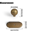 Antique Brass Cabinet Knob With Backplate Set, 24mm Diameter Zinc Alloy Hardware, measurements of knob and backplate