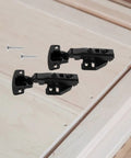 3 Pack Stainless Steel Kitchen Cabinet Hinges Self Closing Full Overlay Concealed Hidden Hinge displayed with screws