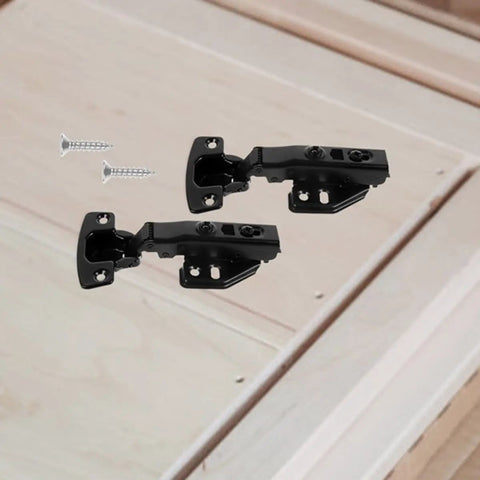 3 Pack Stainless Steel Kitchen Cabinet Hinges Self Closing Full Overlay Concealed Hidden Hinge displayed with screws
