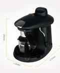 Pro Level 5 Bar Espresso Machine, Capsule Ready Coffee Maker, compact design, handheld steam wand, size dimensions 280x270x170mm.