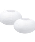 Set Of 2 16 Inch Oval Paper Lanterns Rice Paper Lamp Shades For Home Decor Weddings Parties Bridal Showers Garden And Holidays Easy To Assemble Hanging Lights For Warm Ambient Glow.