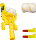 Slick Paint Roller Edger Brush Cuts In Like A Pro Skip The Tape Roll, yellow roller handle with microfiber, two extra brushes.