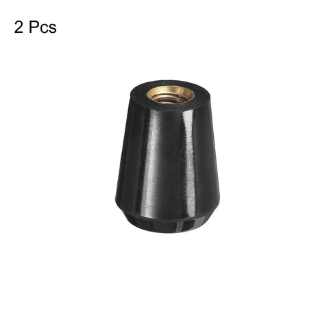 Revolving Handle Grip Set Phenolic Tapered Handles With Brass Insert 2Pcs M6x1mm Female Thread 20mm Length Industrial Machine