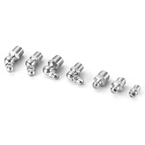 45Pcs M6 M8 M10 Zerk Grease Nipple Fitting Kit Pro Grade Durable Metal Brass Iron Plating For Mechanical Lubrication And Maintenance