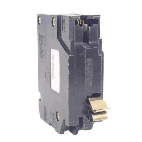 15 Amp 1 Pole Arc Fault and Ground Fault Circuit Breaker Dual Function GFCI AFCI, showing side view and LED trip indicator