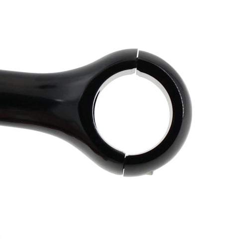 Electroplated Aluminum Quill Bicycle Stem 31.8mm Clamp, CNC Machined, Vintage Style, Black, Side View