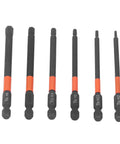 6 Piece Heavy Duty Black Impact Driver Bit Set With Mighty Magnets For 1/4 Inch Hex Shank, Tough High Carbon Steel Cross Bits Perfect For Furniture Building And Car Mechanic Repairs That Hold Tight, black bits