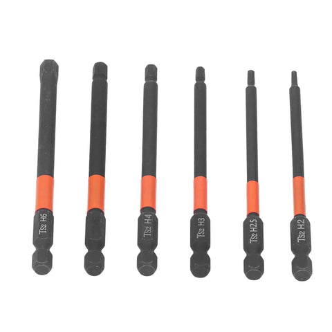 6 Piece Heavy Duty Black Impact Driver Bit Set With Mighty Magnets For 1/4 Inch Hex Shank, Tough High Carbon Steel Cross Bits Perfect For Furniture Building And Car Mechanic Repairs That Hold Tight, black bits