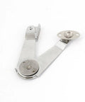 No Nonsense Cabinet Hinge That Lifts Doors Smooth As Butter For Closets And Dresser Lids Silver metal hinge with pivot design.