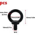 Top Tier M10 Shoulder Lifting Eye Bolts, 4 Pack Of Built Tough 304 Stainless Steel Rigging Hooks For Heavy Duty Machinery Mounting with measurements