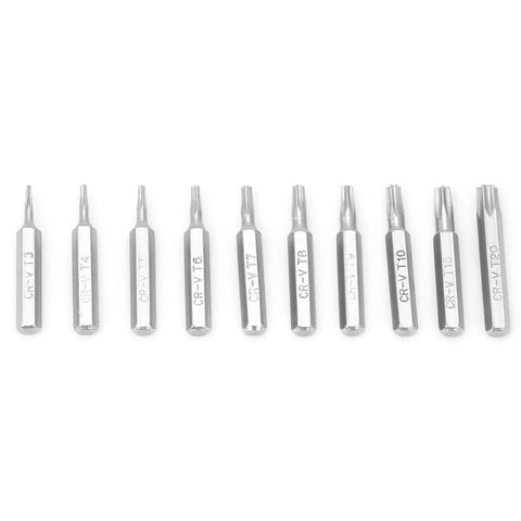 Pro Heavy Duty Precision Screwdriver Bit Set 10 Piece CRV Steel Star Tips for Phone Repair, showing ten durable star bits.