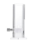 Side view of Top Shelf Transparent Acrylic Mouse Restrainer And Solid Lab Animal Holding Tube For 35 To 45 Gram Mice with adjustment knob.