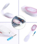 Clip On Led Flashlight With Magnetic Ends Hands Free Night Light for nursing walking running sports, shown in various angles and uses.