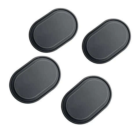 Black rubber floor pan drain plug kit for Jeep Wrangler JK JL 2014-2025 and Gladiator JT 2020-2025, 4-piece set, prevents water entry.