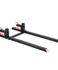 Beefy Clamp On Pallet Forks 60 Inch Long 2000 Lb Capacity For Tractors Loader Buckets And Skid Steers Adjustable Stabilizer Bar Fits