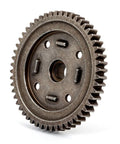 Beefed-Up Steel Spur Gear 52-Tooth, 1.0 Metric Pitch for Sledge Center Differential, angled view of durable metal gear