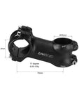 31.8mm Bike Stem 70mm 17 Degree Adjustable Riser For Mountain Road BMX Bikes Lightweight Aluminum with dimensions