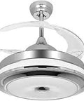 Hidden Ceiling Fan With Retractable Blades And LED Chandelier 42 Inch 6 Speed Remote Control 3 Light Color Temperatures