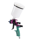 Real Deal HVLP Paint Sprayer Machine Delivering Smooth As Silk Atomization And No Sweat Adjustments For Furniture Coating And Auto Painting With Solid 600 Ml Aluminum Cup featuring a 600ML cup and adjustable settings.