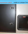 Front view: WJSKDQ 2-piece sealed compression latch set, black powder-coated zinc alloy, flush-mount on trailer door; two latches.