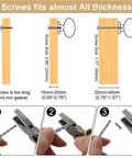 Instructions for Heavy Duty Round Cabinet Knobs Four Pack Brushed Gold Zinc Alloy Kitchen Handle Replacement installation with screw sizes.