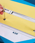 50-Piece Premium Prong Fastener Set With 3.5 Inch Capacity And 4.25 Inch Prong Spacing on yellow folder, metal base