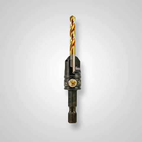 Straight Shooter Indexable Carbide Countersink Drill Combo 5/32 By 1/2 Inch with twist drill for steel cutting.