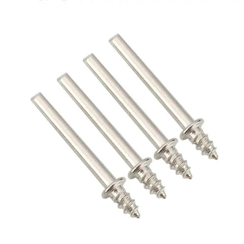 Four metal shank adapters for polishing tools, designed for use with Fifty Piece White Thirteen Millimeter Wool Felt Polishing Buffing Wheels.