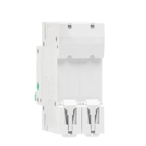 Heavy Duty Din Rail Two Pole Circuit Breaker Disconnector With Main Switch Function 400 Vac Thermal Magnetic Tech, white.