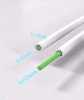 PTFE tube from All In One 3D Printer Tool Kit For A1 And A1 Mini Pro Grade Maintenance Set, showing dimensions and green filament insert