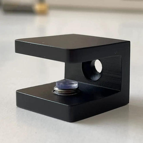 Brass Glass Clamp No Drill On Glass Holder And Shelf Bracket Clip Support For 8mm To 10mm Glass Matte Black Four Pack Bathroom