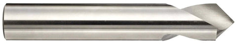 Side view: YG-1 NC spotting drill bit, HSS, bright uncoated, 1/2" dia x 4-1/64" length, straight shank