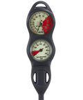 Two Gauge U Line Diving Console With Pressure Gauge And Depth Gauge Metric Display In Durable Plastic Case Oil Filled Depth Gauge