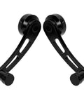 2 Pcs Window Handle And Window Riser Crank Winder Set For Classic Cars, Premium Alloy Material, Durable Black Finish, Front View
