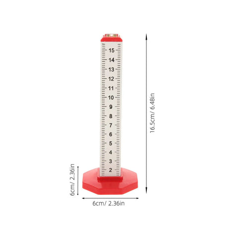 Dual Function Tile Contour Gauge And Ruler Level Tool with red base, 16.5cm height measurement scale displayed.