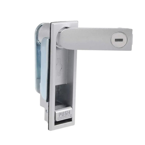 Heavy Duty Electric Cabinet Cam Lock With Push Button And Keys For 3mm Thick Panels, Chrome Plated Zinc Alloy Body