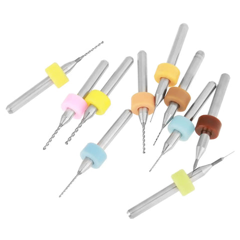 110 Pcs 0.1 To 1.0 Mm Tungsten Carbide Drill Bit Set Ultra Sharp Tips For PCB Circuits And Metalworking Includes Nifty Holder featuring colorful silicone rings.
