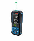 Blaze Green Beam Laser Measure Up To 165 Feet With Real Time Distance Reading, digital display showing 164 feet