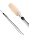 Grain Sampler Tool Stainless Steel Sampling Probe For Wheat Rice Sorghum with wooden handle close-up.