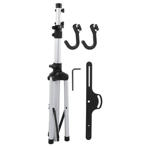 Rock Solid Three Point Bike Repair Stand And Display Rack With Adjustable Height And Nonslip Feet, aluminum, adjustable telescopic lift.