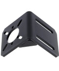 Universal motor mount bracket in black steel, L-type design
