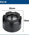 Heavy Duty Chuck Collet Nut M Type For ER8 ER11 ER16 ER20 Series Lathe Milling Router Bit Holder 28mm tough steel design